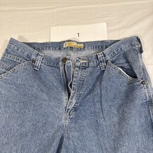 (2) Lee Mens Carpenter Jeans 38 x 32 Blue Vintage 90s 100% Cotton Medium Wash